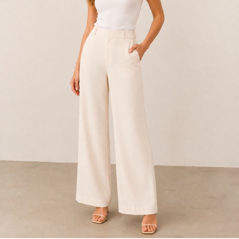 J.Crew Cuffed Wide Leg Trouser Pant Luster Canvas Summer Linen Pink Size 4 NWT